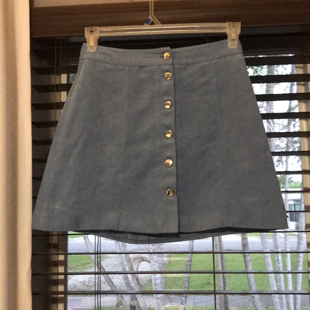 H&M Light Blue Velvet Skirt